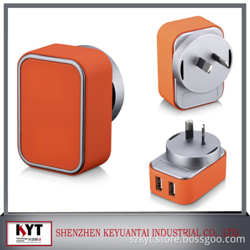 100-240v 5v 3.1a dual usb australia charger adapter for phone,SAA,CE,Rohs,Fcc certified